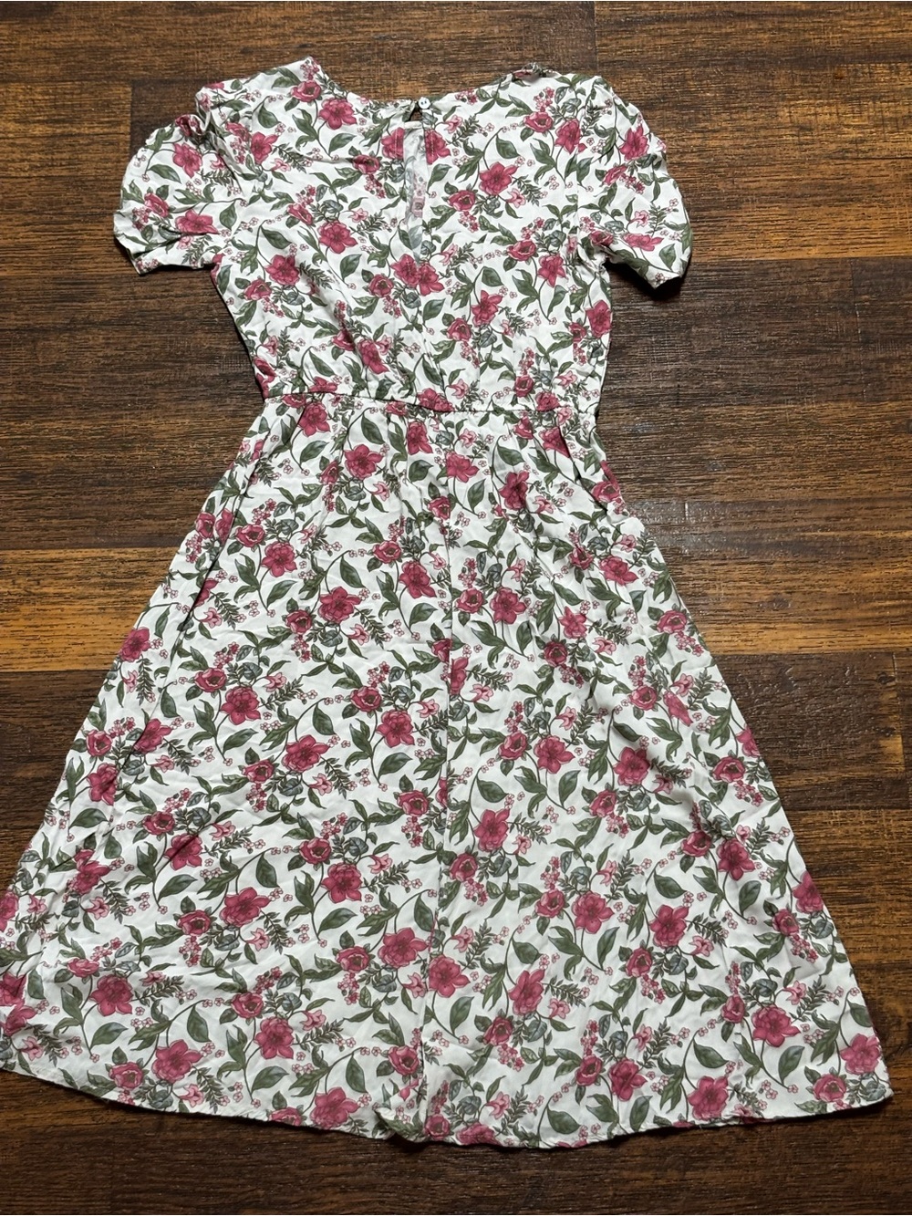 Mimi Chica White Midi Dress with Pink Floral Print